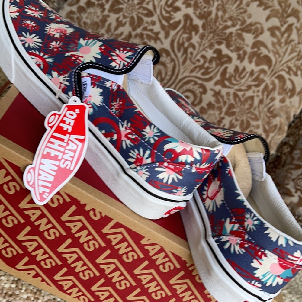 Vans Classic Slip On Vans Crew Floral/Red Men’s - Picture 15 of 16